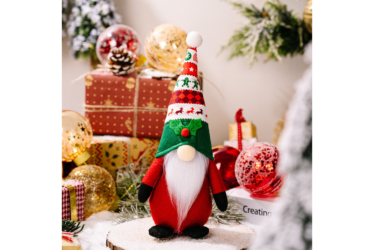 **Christmas No-Face Rudolph Doll Figurine**