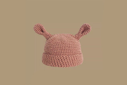 **Handmade Bunny Ear Knitted Hat (Autumn/Winter Warm Knitted Hat)**