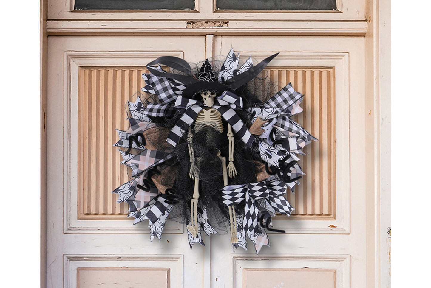 Halloween Witch Hat Skull Mesh Garland |