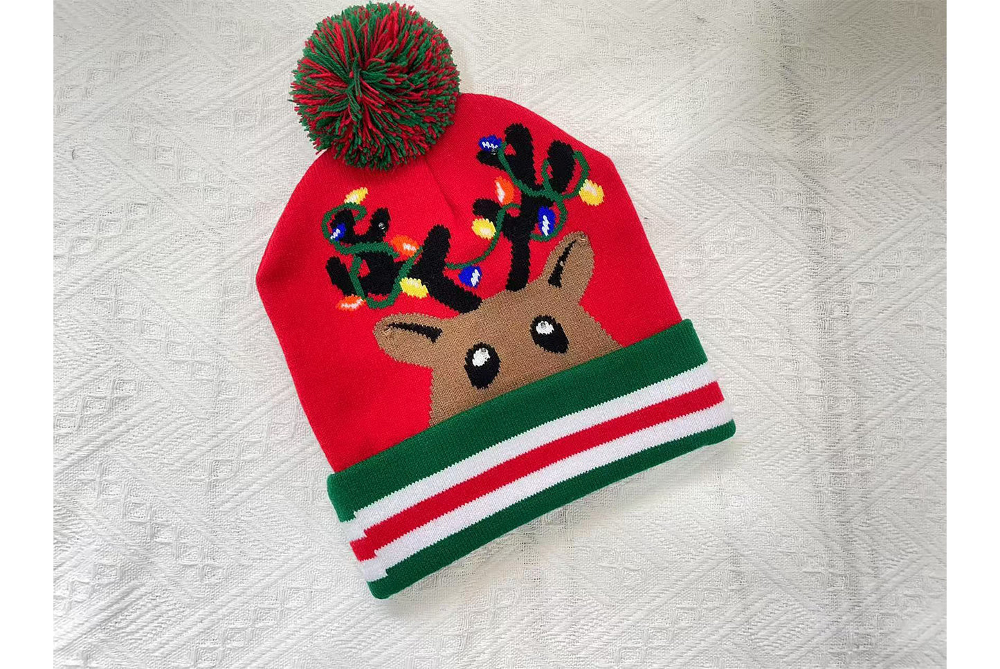 **Christmas Light-Up Wool Hat (Winter Warm Jacquard Knit Hat)**