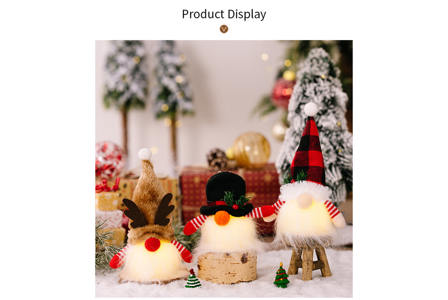 **Christmas Cute Rudolph Light-Up Faceless Doll Ornament**