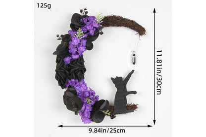 Simulated Black Rose Garland Halloween Decorations