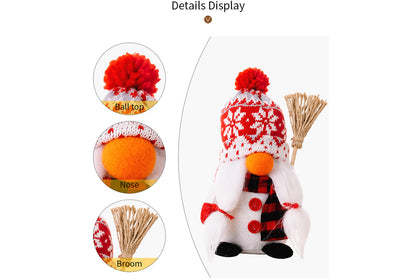 **Christmas Snowman Ornament with Knitted Hat and Rudolph Doll**