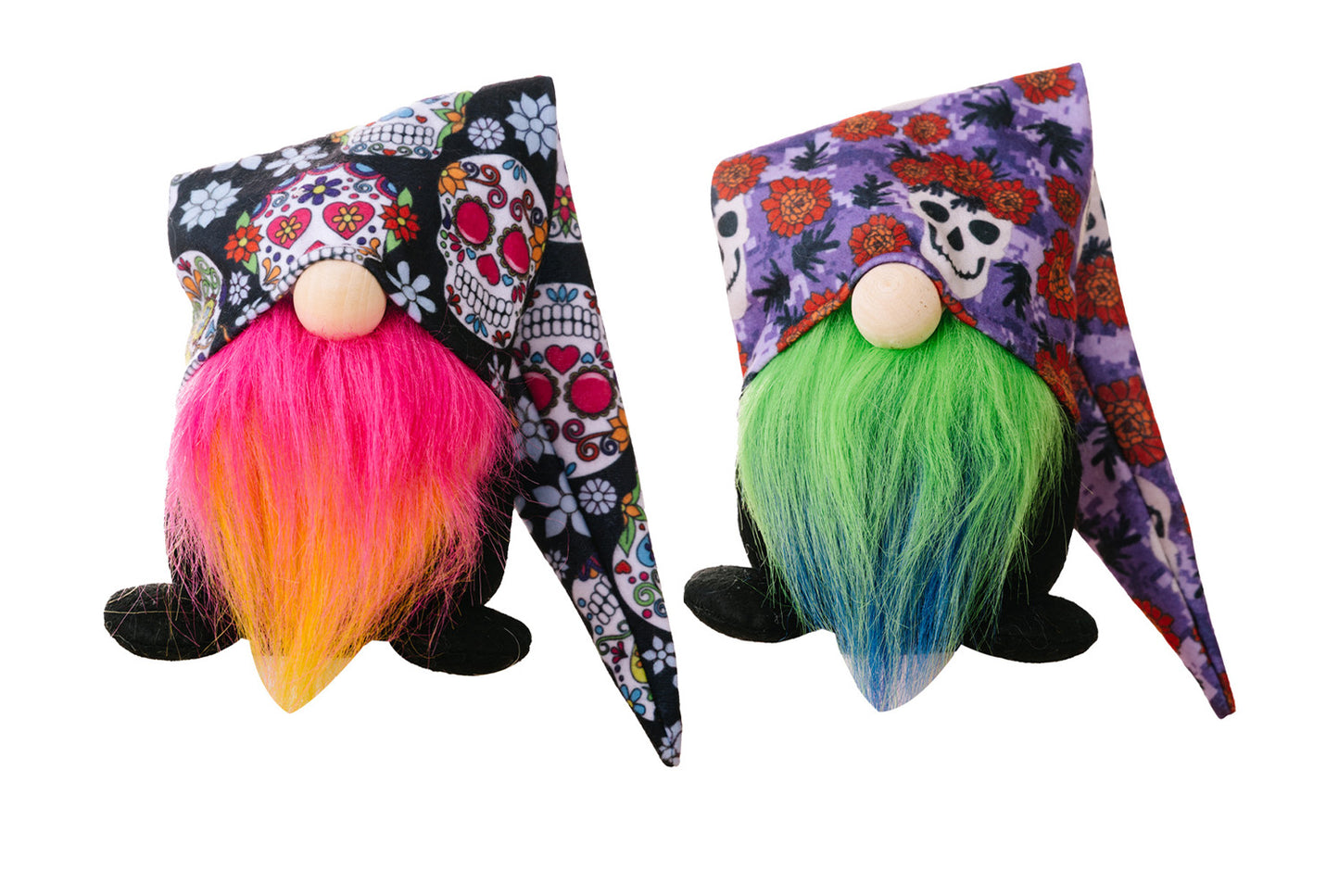 **Halloween printed hat dwarf doll | Rose red/green fabric decoration**