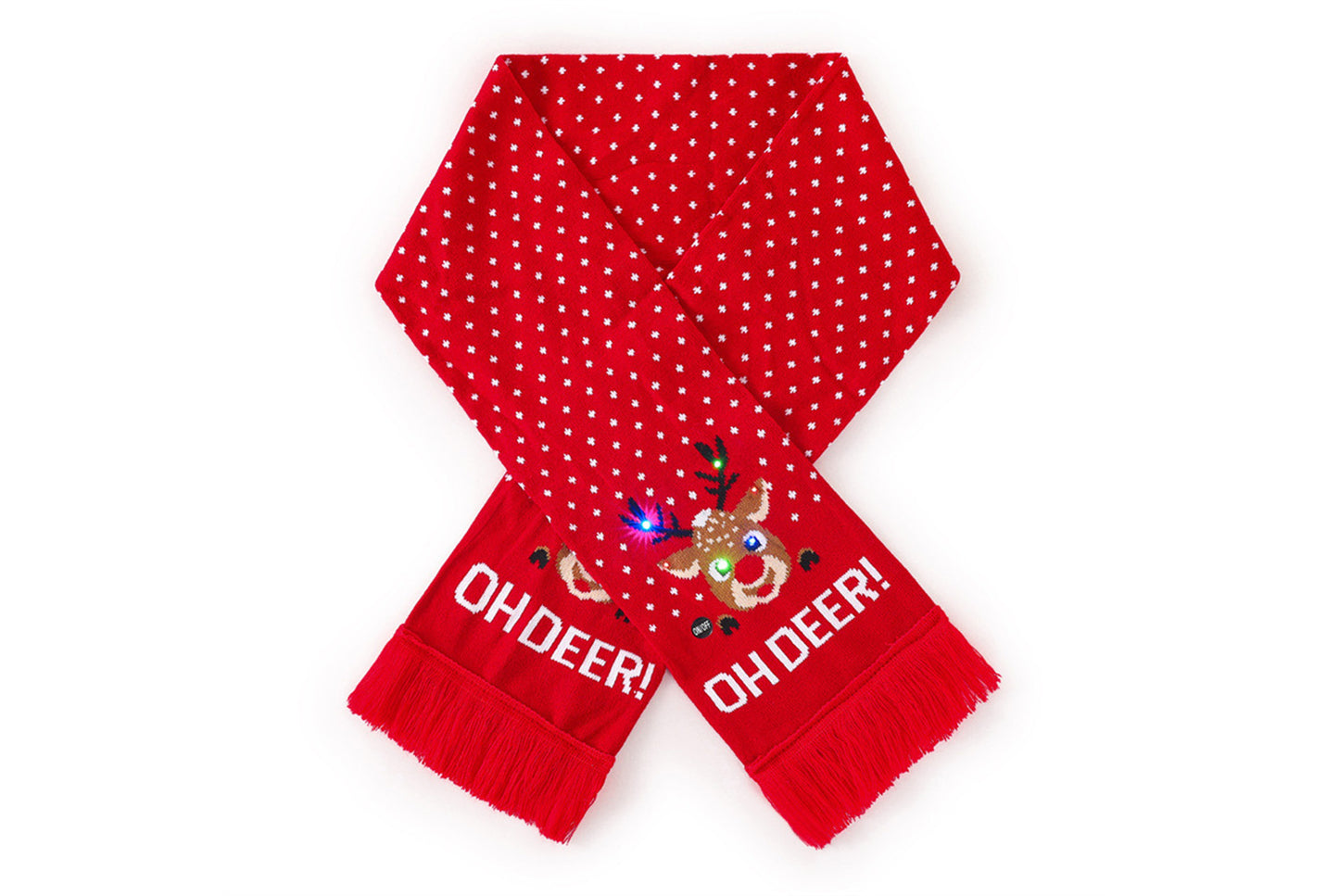**Christmas LED Light Reindeer Jacquard Scarf**