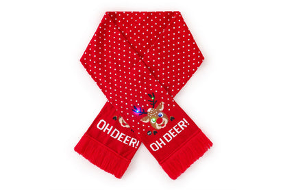 **Christmas LED Light Reindeer Jacquard Scarf**