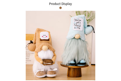 **Holiday Plush Gnome | Cow Biscuit-Shaped Ornament**