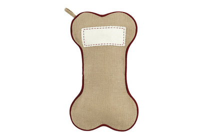 **Christmas Jute Dog Bone Stocking Gift Bag**
