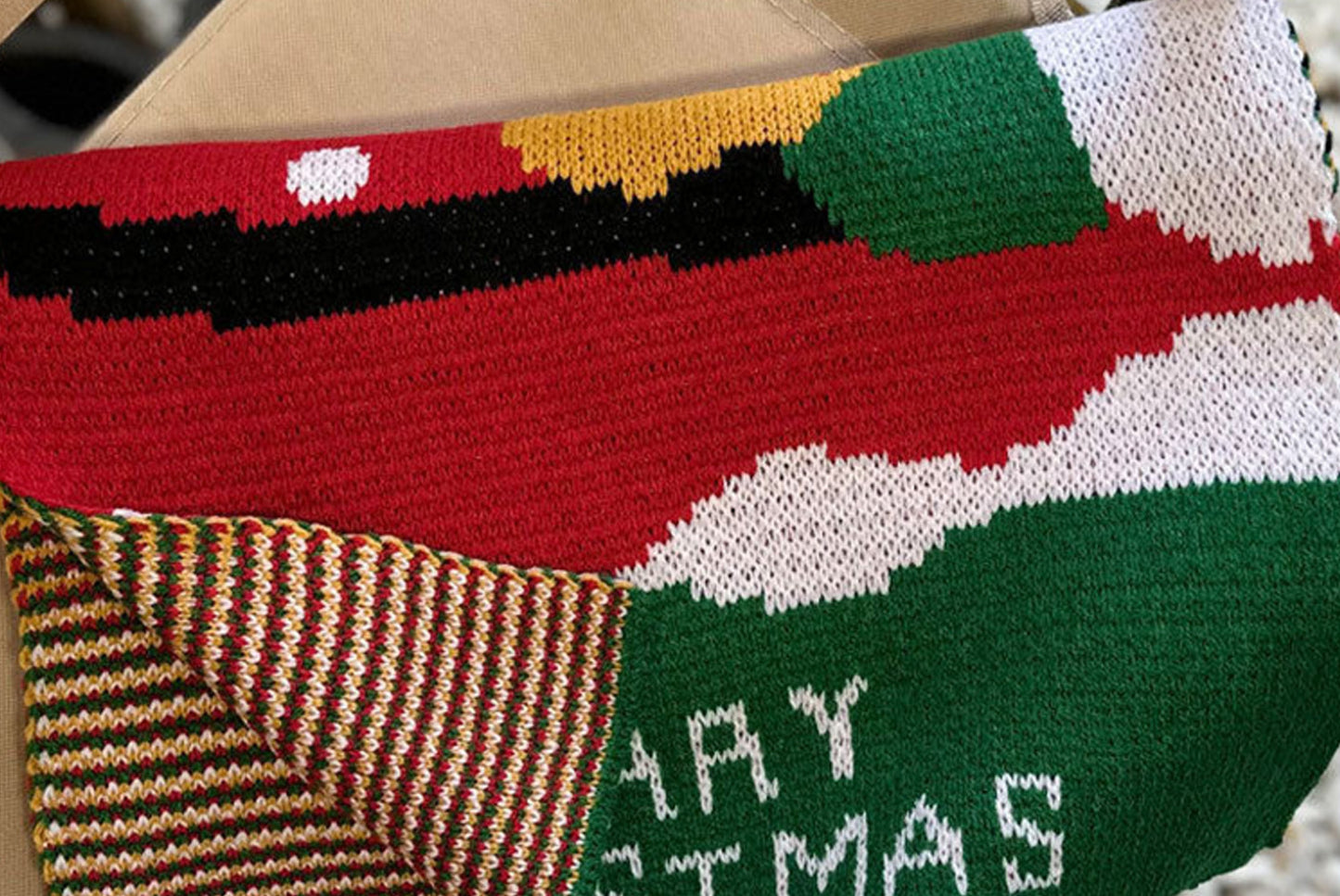 **Christmas Knitted Scarf (Red and Green Available)**