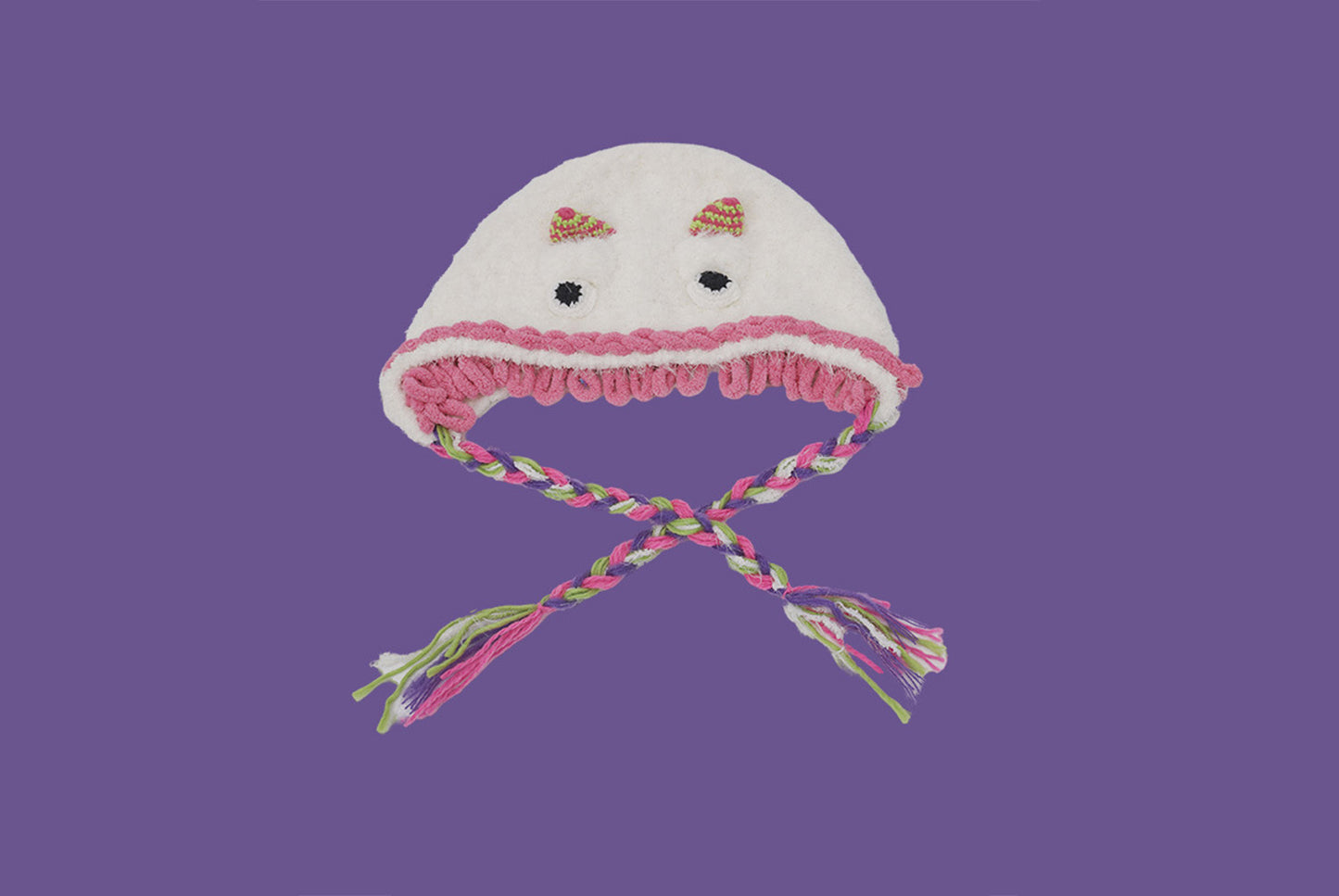 **Cartoon Plush Monster Knitted Hat with Earflaps