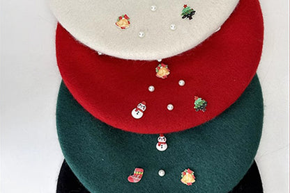 **Children's Christmas Wool Beret (Winter Painter's Hat)**