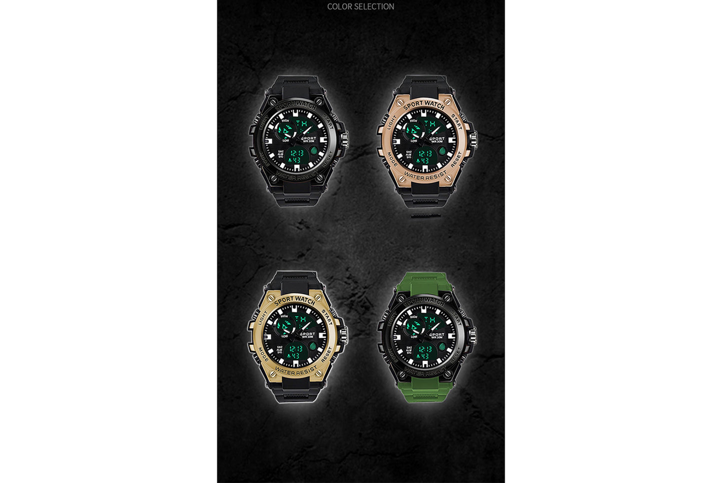 Waterproof sports electronic watch