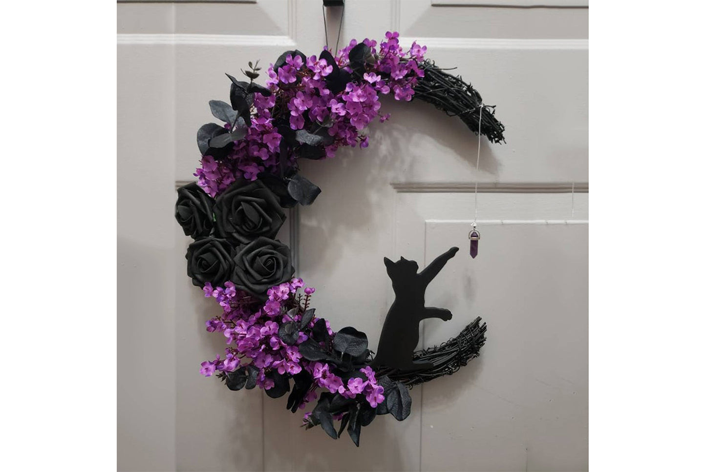 Simulated Black Rose Garland Halloween Decorations
