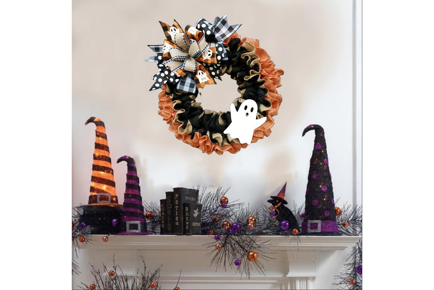 **Halloween Ghost Linen Garland | Ghost Festival Door Decoration**