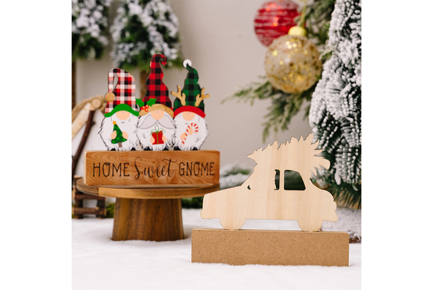 **3D Dwarf Wooden Christmas Ornament**
