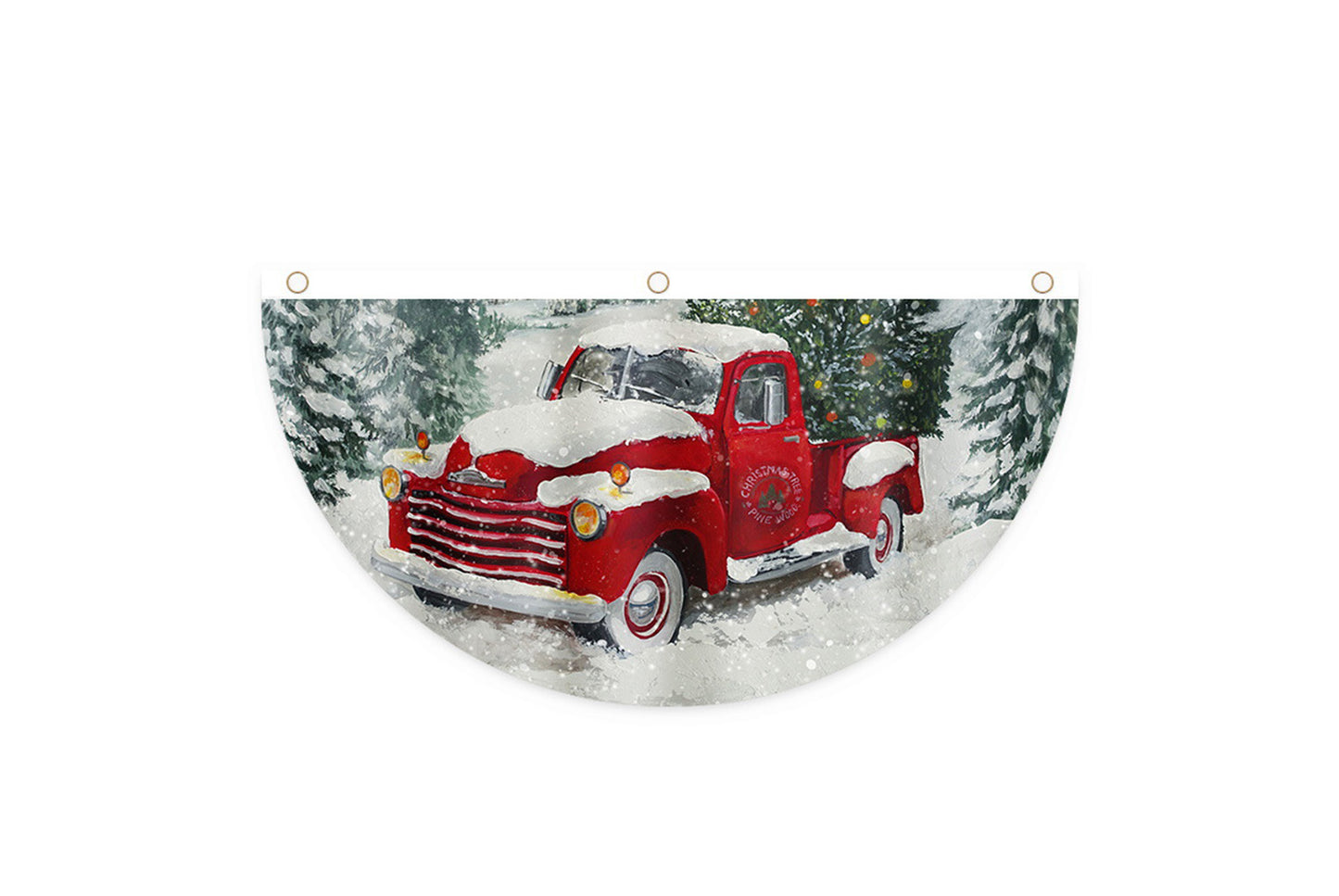 **Christmas Fan-Shaped Flag Outdoor Decoration**