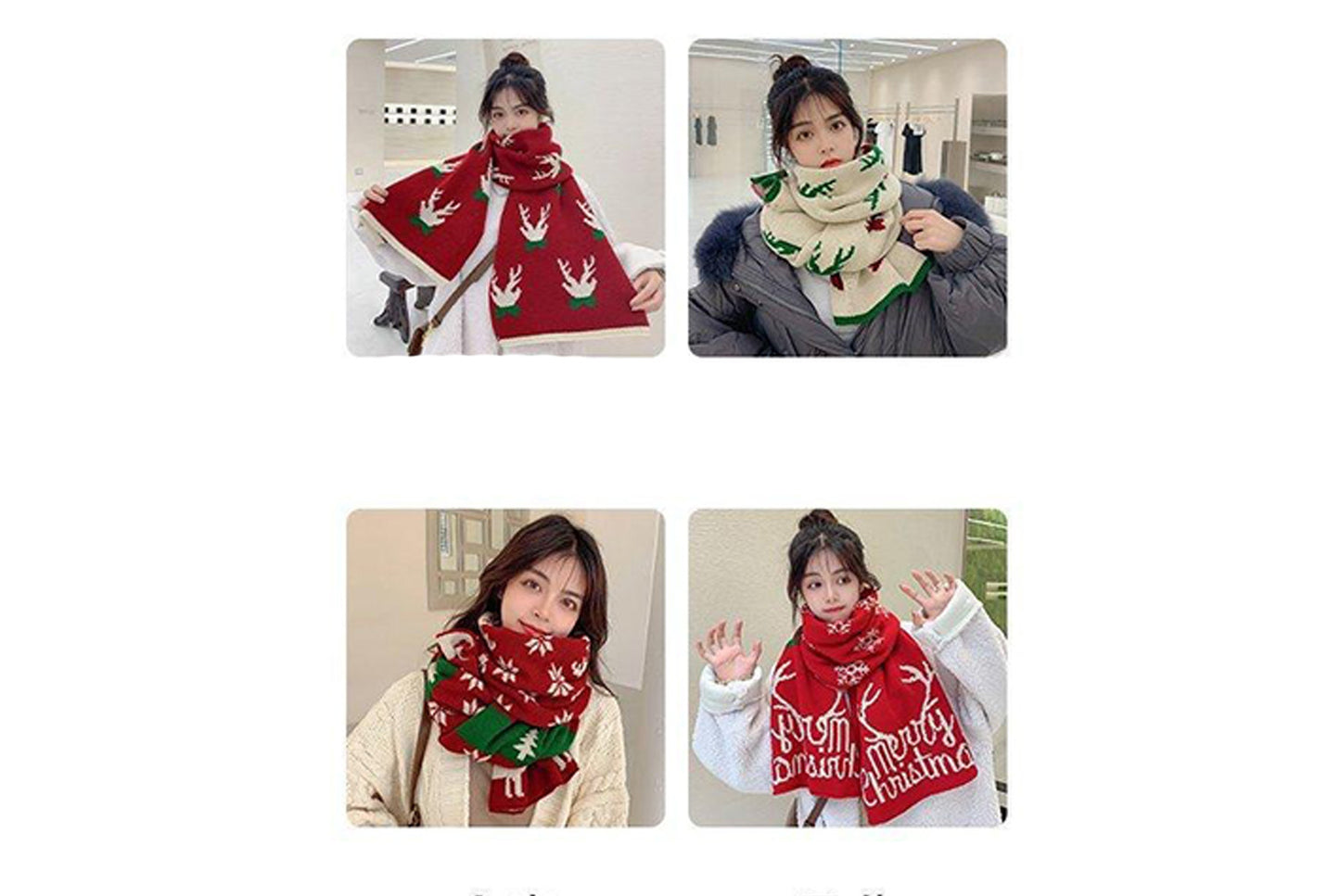 **Christmas Thick Knitted Scarf (Autumn/Winter Warmth Essential)**