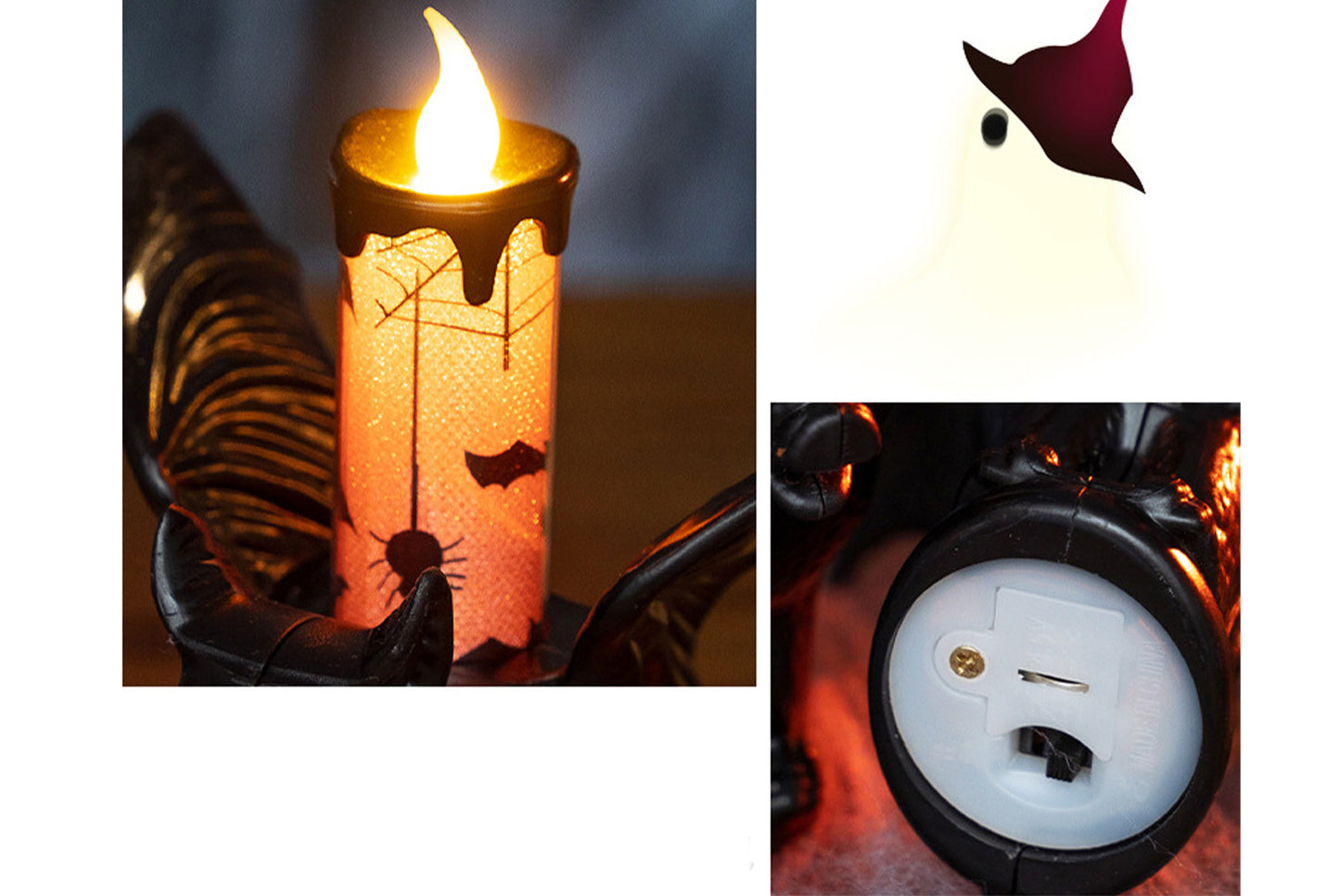 **Halloween LED Electronic Candle | Bat-Shaped Decorative Night Light**