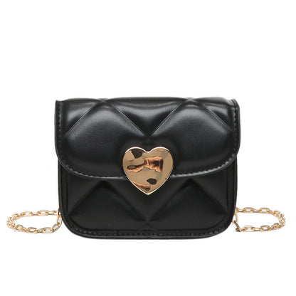 Solid color chain small square bag