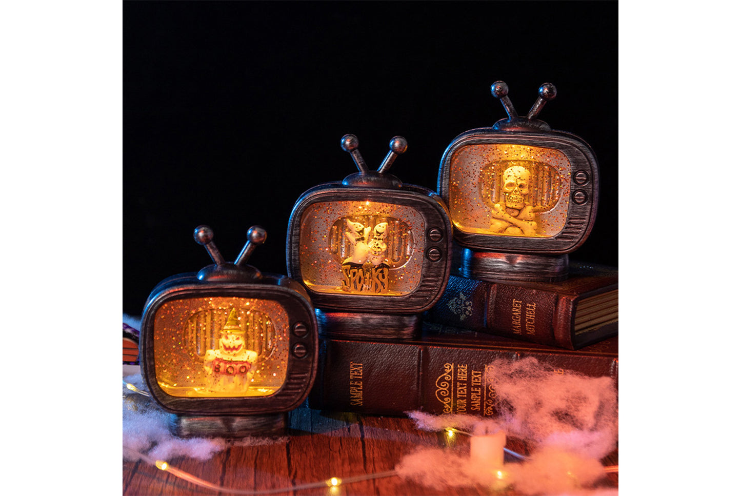 **Halloween TV Light | Ghost Skull Themed Desktop Ornament**