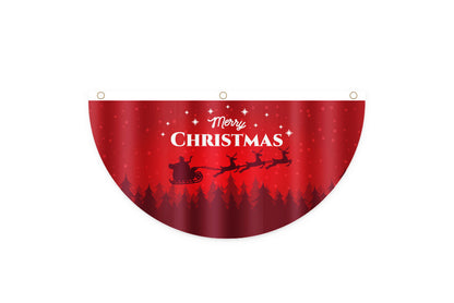 **Christmas Fan-Shaped Flag Outdoor Decoration**