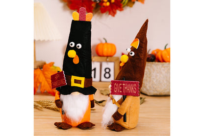 **Thanksgiving Turkey Gnome Figurine | Harvest Season Decorative Figurine**