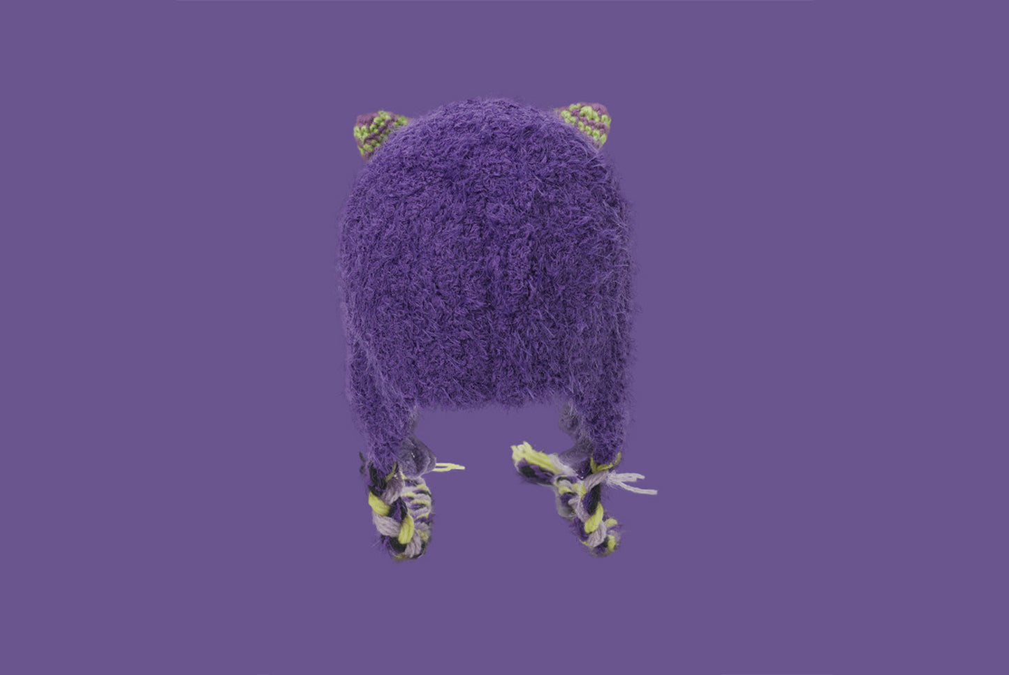 **Cartoon Plush Monster Knitted Hat with Earflaps