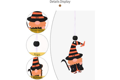 **4-Grid Halloween Rudolf Wooden Pendant | Wooden Home Decor**