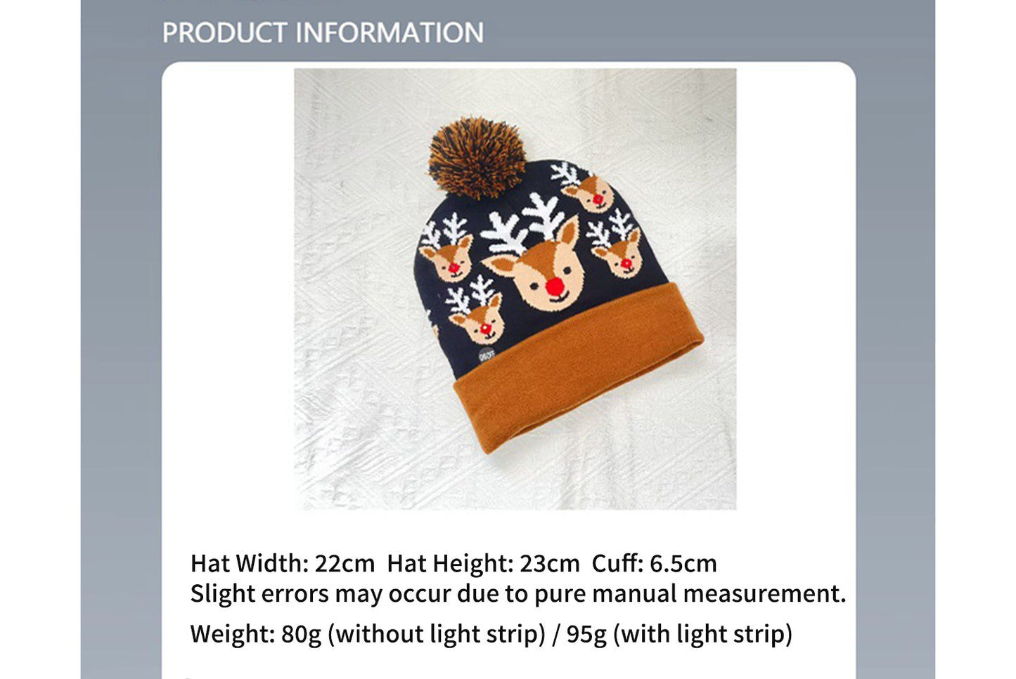 **Christmas Light-Up Wool Hat (Winter Warm Jacquard Knit Hat)**